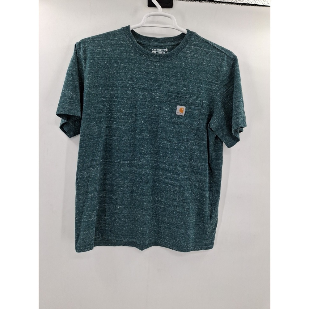 Carhartt XL (16-18) Loose Fit Green Pocket S/S Shirt
